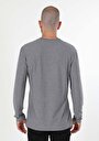 thumb-Regular Fit Yuvarlak Yaka Düz Erkek Gri Uzun Kol Tişört