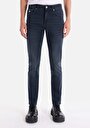 thumb-Slim Fit Düşük Bel Dar Paça Erkek Koyu İndigo Jean Pantolon