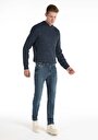 thumb-Slim Fit Düşük Bel Dar Paça Erkek Koyu İndigo Jean Pantolon