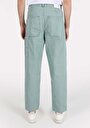 thumb-Worker Fit Orta Bel Düz Paça Erkek Yeşil Jean Pantolon