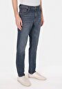 thumb-Straight Fit Erkek Over Dyed Denim Jean Fermuarlı Pantolon