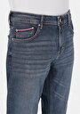 thumb-Straight Fit Erkek Over Dyed Denim Jean Fermuarlı Pantolon