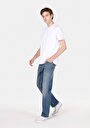 thumb-Regular Fit Orta Bel Düz Paça Erkek İndigo Jean Pantolon