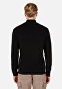 thumb-Regular Fit Turtle Neck Düz Erkek Siyah Kazak