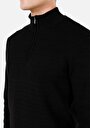 thumb-Regular Fit Turtle Neck Düz Erkek Siyah Kazak