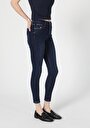 thumb-Super Slim Fit Orta Bel Dar Paça Kadın İndigo Jean Pantolon