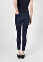 thumb-Super Slim Fit Orta Bel Dar Paça Kadın İndigo Jean Pantolon