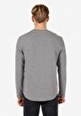thumb-Regular Fit Yuvarlak Yaka Çizgili Erkek Gri Uzun Kol Tişört