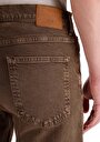 thumb-Straight Fit Orta Bel Lastiksiz Erkek Kahverengi  Pantolon