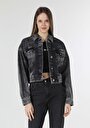 thumb-Oversize Fit Siyah Kadın Ceket Cl1058097