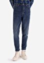 thumb-Loose Tapered Fit Erkek İndigo Denim Jean Pantolon
