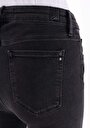 thumb-Skinny Fit Orta Bel Dar Paça Kadın Siyah Jean Pantolon