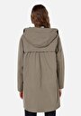 thumb-Regular Fit Kapüşonlu Fermuarlı Astarlı Suya Dayanıklı Kadın Yeşil Mont