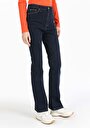 thumb-Regular Fit Orta Bel Bootcut Kadın İndigo Jean Pantolon
