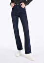 thumb-Slim Fit Yüksek Bel Ispanyol Paça Kadın İndigo Jean Pantolon