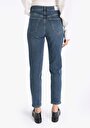 thumb-Mom Fit   Kadın İndigo Jean Pantolon