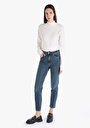 thumb-Mom Fit   Kadın İndigo Jean Pantolon