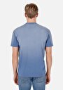 thumb-Comfort Fit Yuvarlak Yaka Düz Erkek Mavi Kısa Kol Tişört