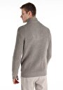 thumb-Slim Fit Turtle Neck Jakarlı Erkek Gri Kazak
