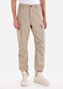 thumb-Comfort Fit Orta Bel Düz Paça Erkek Bej  Pantolon
