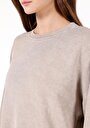 thumb-Comfort Fit Yuvarlak Yaka  Kadın Bej Sweatshirt