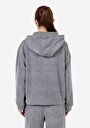thumb-Regular Fit Kapüşonlu  Kadın Gri Sweatshirt