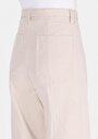 thumb-Regular Fit Orta Bel Geniş Paça Kadın Bej  Pantolon
