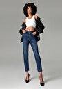 thumb-Mom Fit Yüksel Bel Daralan Paça Kadın İndigo Jean Pantolon