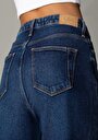 thumb-Mom Fit Yüksel Bel Daralan Paça Kadın İndigo Jean Pantolon