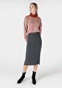 thumb-Slim Fit Düz  Kadın Antrasit Etek