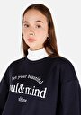 thumb-Regular Fit Dik Yaka  Kadın Lacivert Sweatshirt