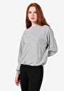 thumb-Regular Fit Yuvarlak Yaka  Kadın Gri Sweatshirt