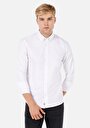 thumb-Slim Fit Shirt Neck  Erkek Beyaz Uzun Kol Gömlek