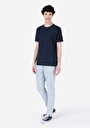 thumb-Regular Fit Yuvarlak Yaka Çizgili Erkek Lacivert Kısa Kol Cepsiz Tişört