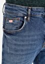 thumb-Slim Fit Düşük Bel Dar Paça Erkek Koyu İndigo Jean Pantolon