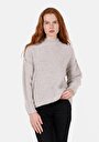 thumb-Comfort Fit Yuvarlak Yaka  Kadın Taş Kazak