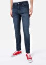 thumb-Straight Fit Erkek Koyu İndigo Denim Jean Pantolon