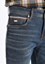 thumb-Straight Fit Düşük Bel Düz Paça Erkek İndigo Jean Denim Pantolon
