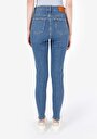 thumb-Skinny Fit Fermuarlı Kadın İndigo Jean Pantolon