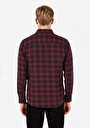 thumb-Regular Fit Klasik Yaka Ekoseli Erkek Bordo Uzun Kol Gömlek