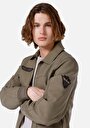 thumb-Slim Fit     Erkek Yeşil Mont Pu