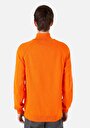 thumb-Regular Fit Turtle Neck Jakarlı Erkek Turuncu Kazak