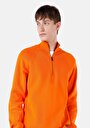 thumb-Regular Fit Turtle Neck Jakarlı Erkek Turuncu Kazak
