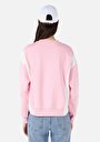 thumb-Regular Fit Yuvarlak Yaka Baskılı Kadın Pembe Sweatshirt