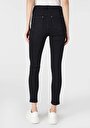 thumb-Skinny Fit Orta Bel Dar Paça Cepli Kadın Siyah Jean Pantolon