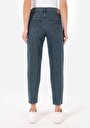 thumb-Mom Fit Daralan Paça Kadın İndigo Pamuklu Jean Pantolon