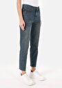 thumb-Mom Fit Daralan Paça Kadın İndigo Pamuklu Jean Pantolon