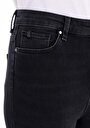 thumb-Skinny Fit Yüksel Bel Dar Paça Kadın Siyah Denim Jean Pantolon