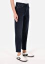 thumb-Mom Fit  Daralan Paça Kadın Koyu İndigo Denim Jean Pantolon