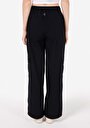 thumb-Regular Fit Düşük Bel Geniş Paça Kadın Siyah  Pantolon